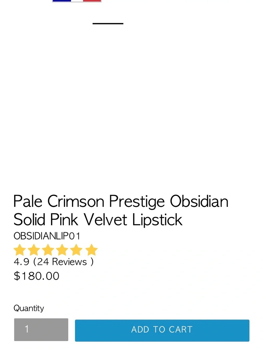 Predire Pale Crimson Prestige Obsidian Solid Pink Velvet Lipstick ~ Retail $180